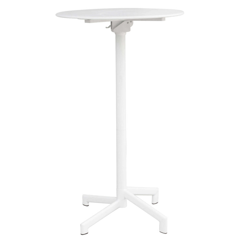 Acherman Round Metal Outdoor Dining Table , 60cm cm W 70cm cm D, White, 102cm H x 60cm L x 60cm W