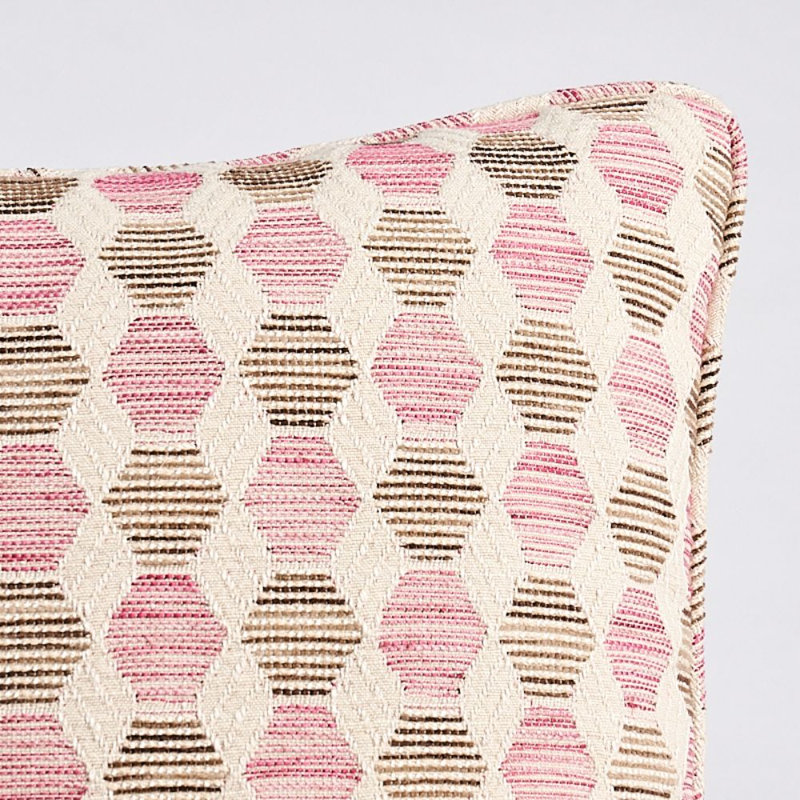 Coussin Coquina, 22 po x 22 po, Rose