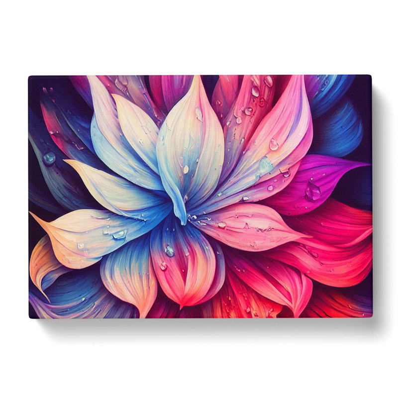 Colourful Flowers Vol.5 Abstract - Wrapped Canvas, 50cm H x 76cm W x 3cm D