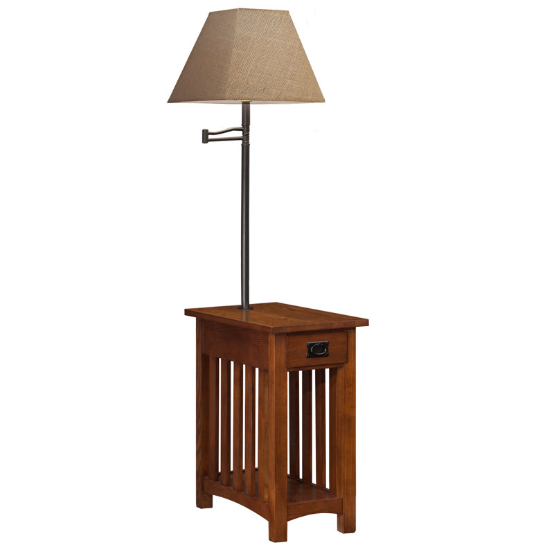 Wilfredo Solid Wood Lamp Table in Medium Oak