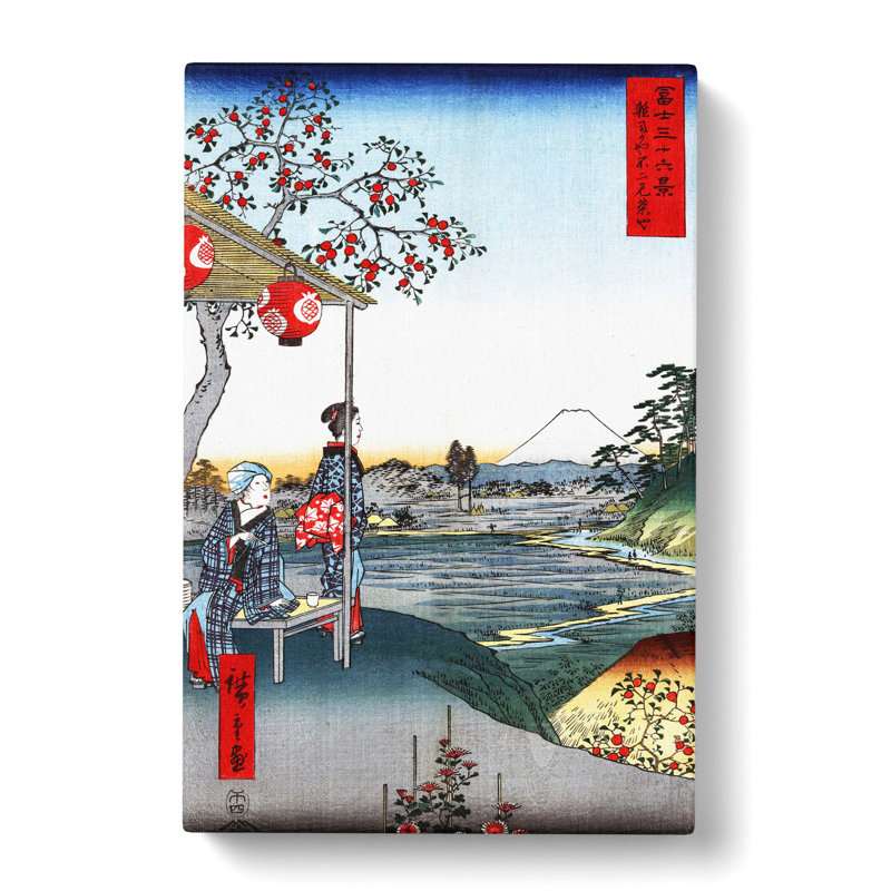 The Teahouse With The View Of Mt. Fuji by Utagawa Hiroshige - Wrapped Canvas Painting, 50cm H x 35cm W x 3cm D