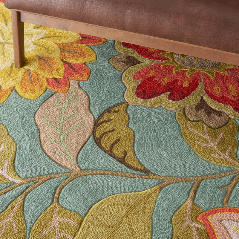 Floral Hand Woven Area Rug, Rectangle 76 x 122cm