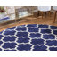 Tapis géométrique bleu foncé / ivoire Ruri-1515331103