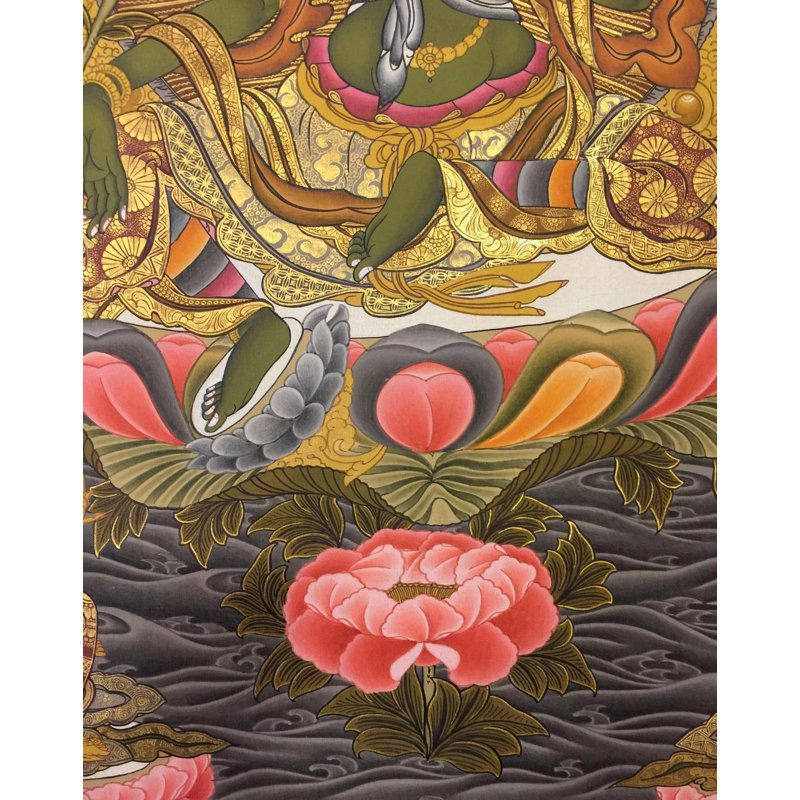 Vert Tara Thangka (Thangka sans brocart)