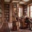 Bibliothèque tournante à 6 niveaux avec bibliothèque rotative à 360 ° en bois massif pour petits espaces, bibliothèque d'angle pour chambre à coucher, salon et salle d'étude-130524609