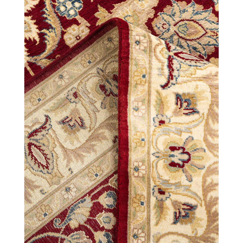 Handmade Red Wool 4' x 6' Oriental Area Rug