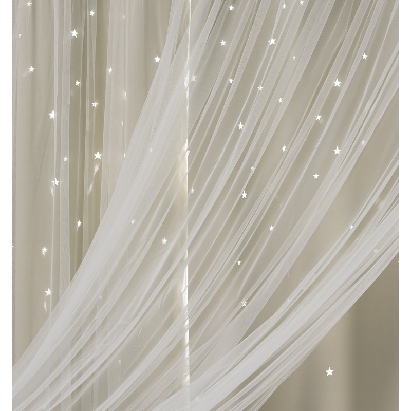 Paire de rideaux obscurcissant Star, Blanc, l 50 po x L 63 po