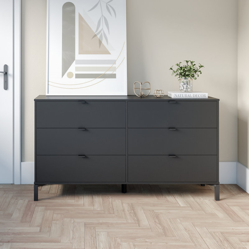 59'' W 6 - Drawer Dresser, Black