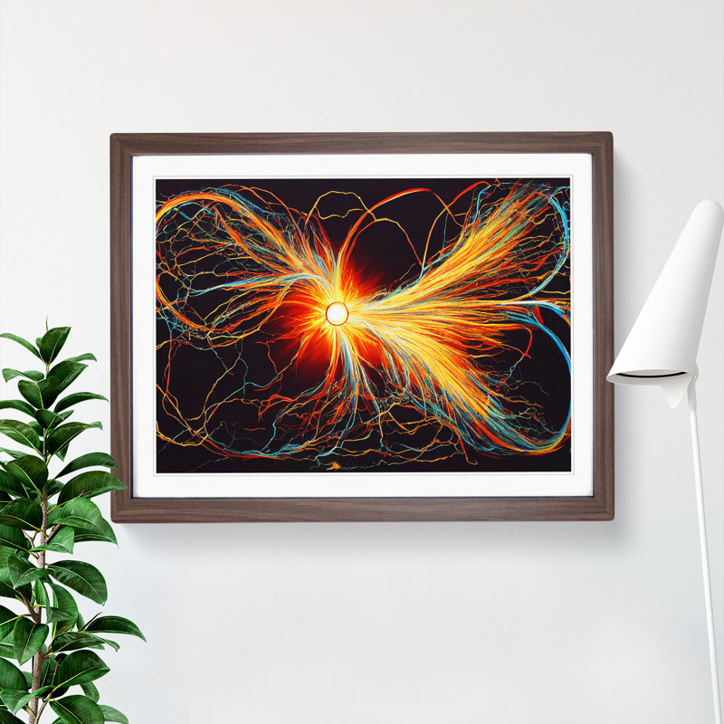 XH1022-3004X Electricity Art Painting Vol.2 - Single Picture Frame Print, 34cm H x 46cm W x 2cm D, Walnut
