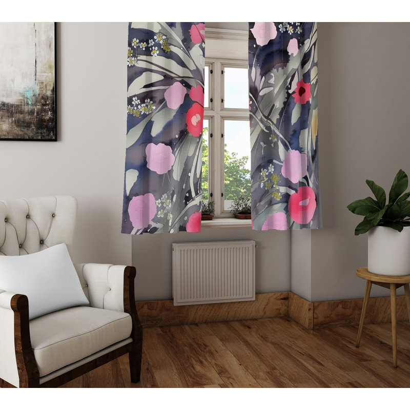 Barrada Semi Sheer Curtain Pair, 40" W x 52" L