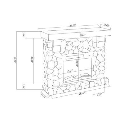 Troy 45'' W Electric Fireplace
