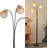 72" Rattan Arc Floor Lamp With Rotary Switch, Adjustable 3-Light Coastal/Boho/Farmhouse Style