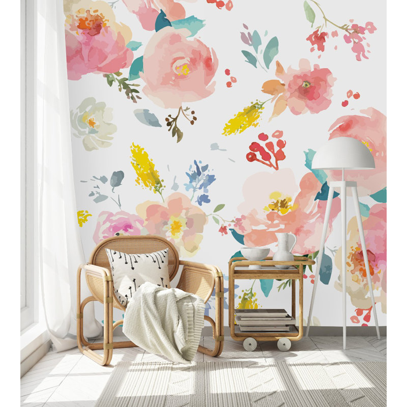 Peel & Stick Floral Wall Mural, 10.42' W x 10.42' L