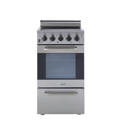 Prestige 19.5" 4 element 1.6 cu. ft. Freestanding Electric Glass Top Range with Convection Oven