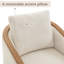 Fauteuil demi-tonneau pivotant rembourré de 29,2 po de large Dove avec structure en bois massif-1370265080-1370262607