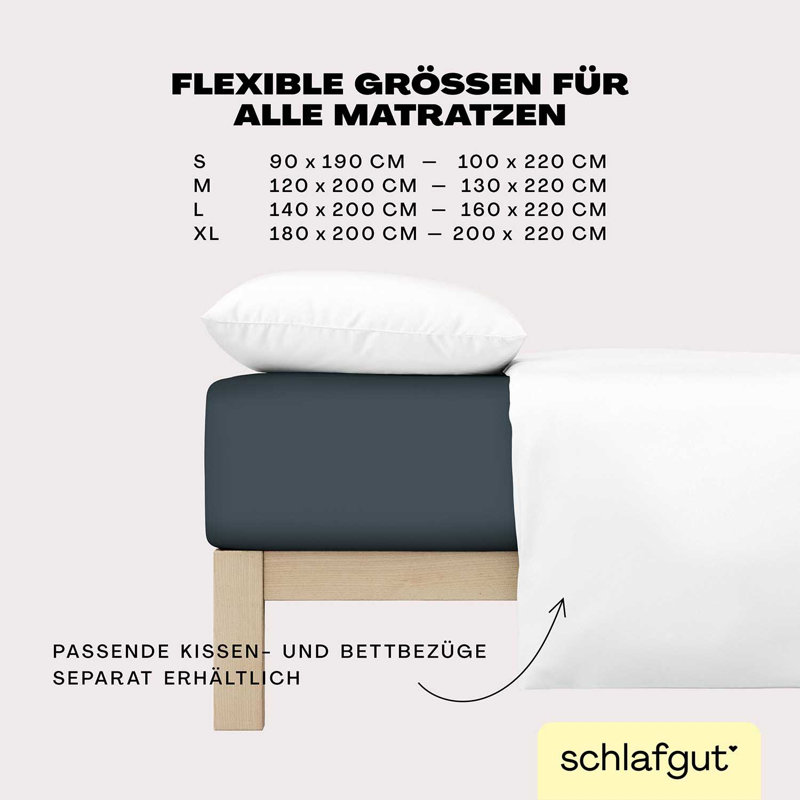 Jersey Elastane Fitted Sheet EASY, 100% Cotton, Grey Deep, M 120 x 220cm - 130 x 220cm