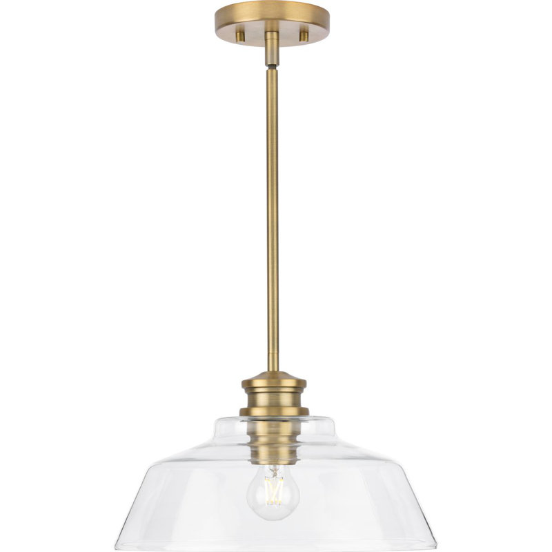 1 - Light Dome Pendant, Satin Brass
