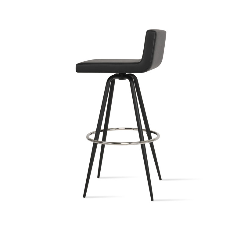 Tabouret pivotant Dallas Max, Tabouret de bar (siège d'une hauteur de 29 po), Noir, Noir