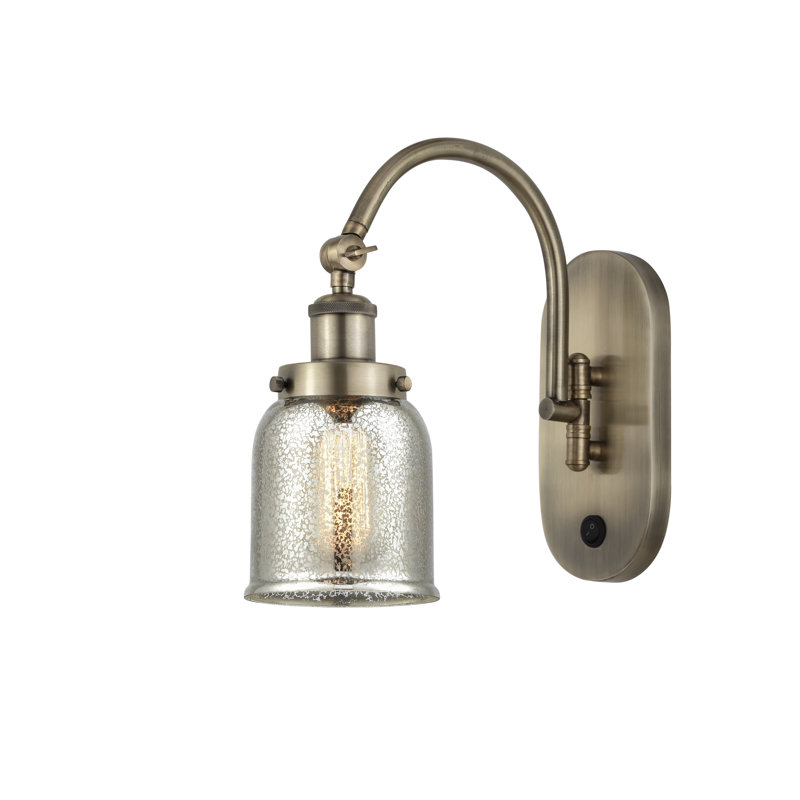 Shauna Swing Arm Sconce, Antique Brass, No Bulb Included, Charcoal