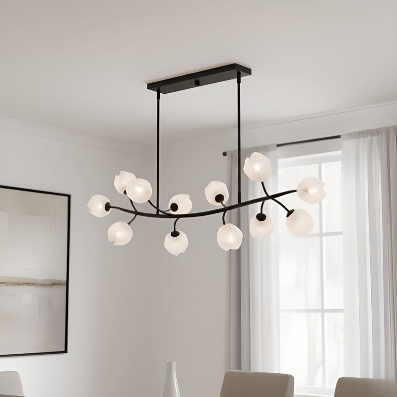 Luminaire pour îlot noir mat 10 lumières Walker