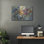 Art mural en métal luxueux «Fire Flowers» par Silvia Vassileva, 36 po x 24 po