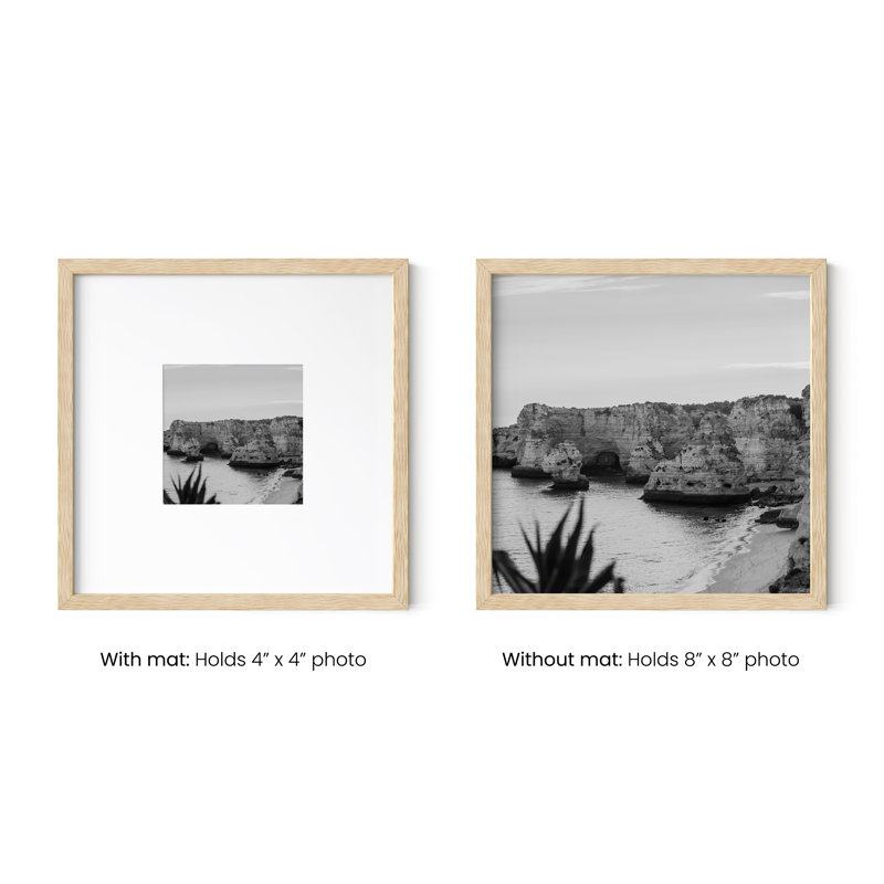 Natural Oak 8x8 Beige Wood Picture Frame Set of 9