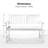 46-Inch White Solid Wood Patio Bench With Floral Backrest