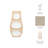 Layered Cutout Pottery Ecomix Wood Flower Vase for Office or Home Display - Minimalist Tall Vase for Bedroom or Living Room Decor - 19", Ivory & Tan