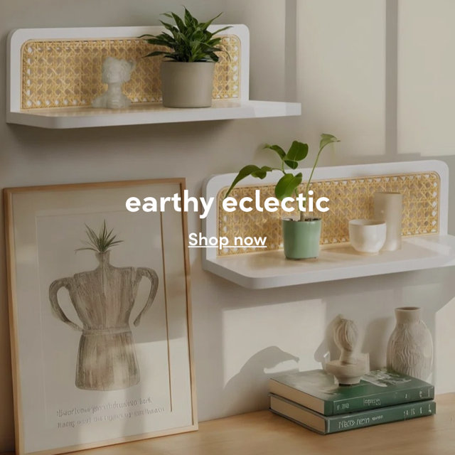 Earthy eclectic, shop now.