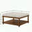 Large Square Ottoman with Solid Wood Shelf-1175911073
