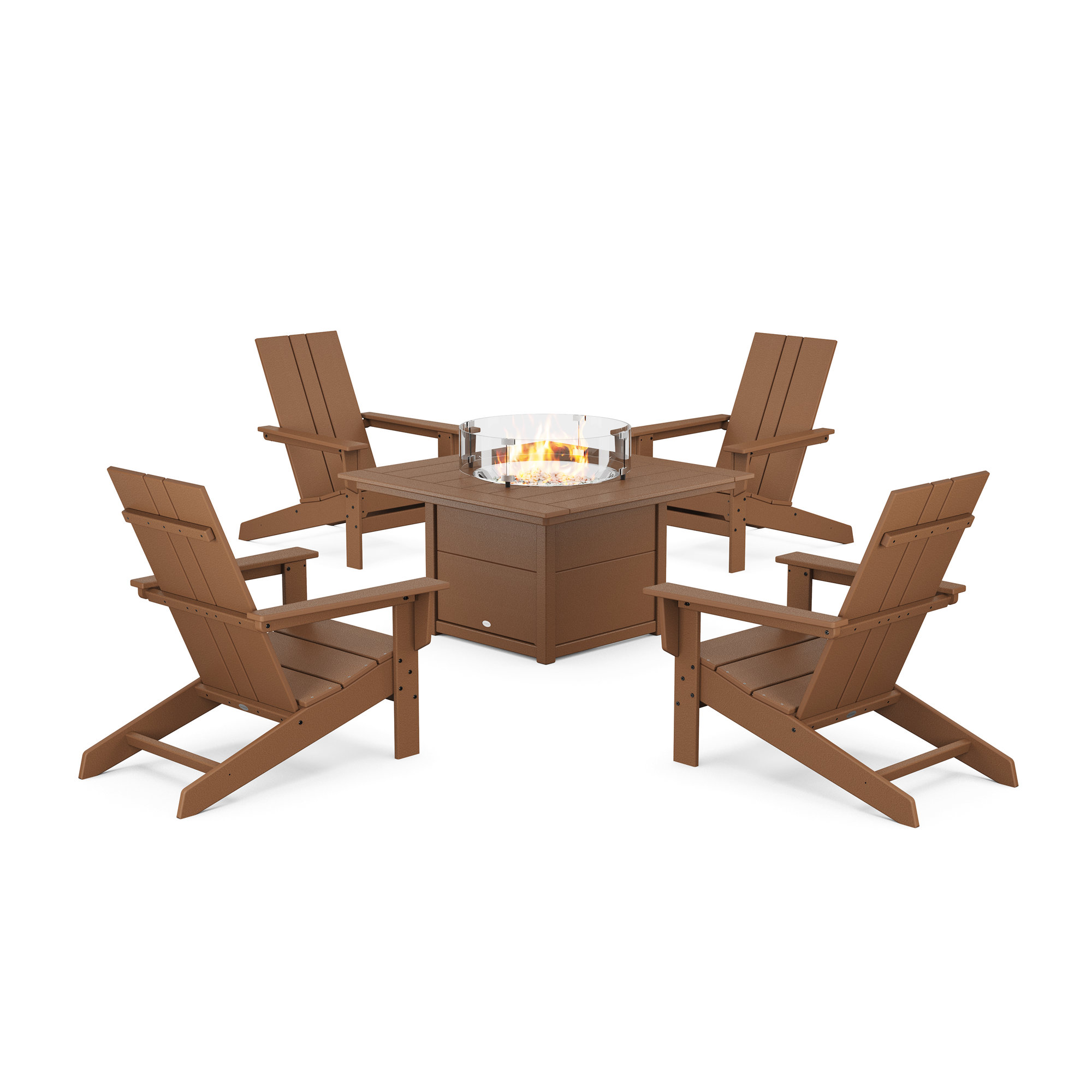 Outdoor Adirondack Chair With Table, Teak