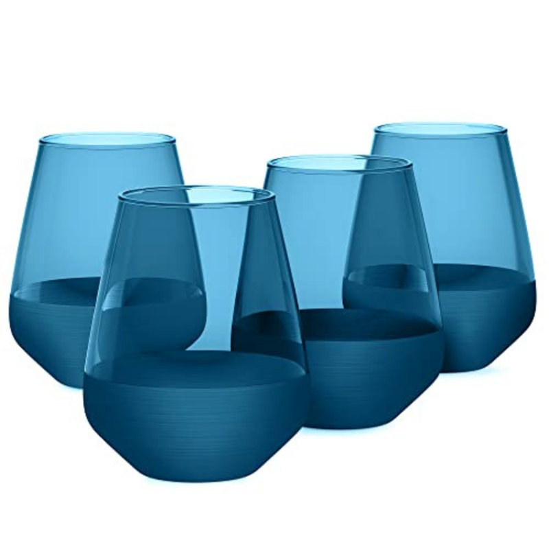 Verre à vin sans pied 14 oz Blue, Bleu