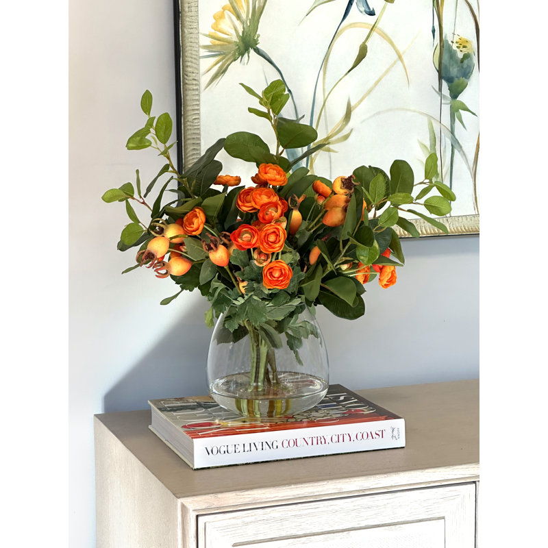 Ranunculus Arrangement in Glass Vase