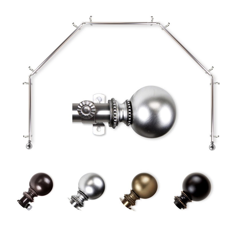 Tringle à rideaux simple ajustable Clerestory, Nickel satiné, 28 po à 48 po (chaque côté)