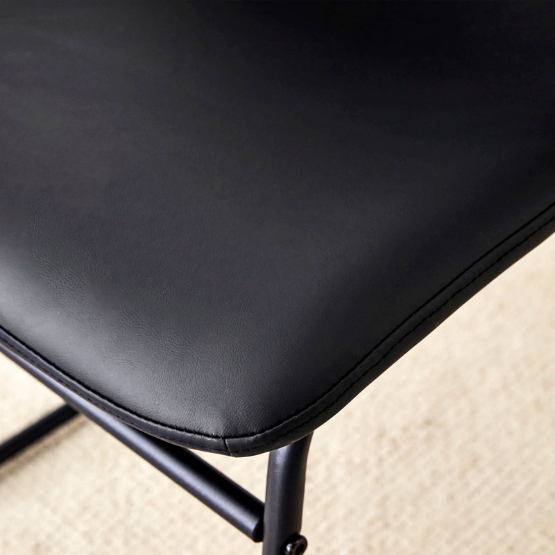 Ensemble de 4 chaises d'appoint à cadre en métal pour la maison, Noir