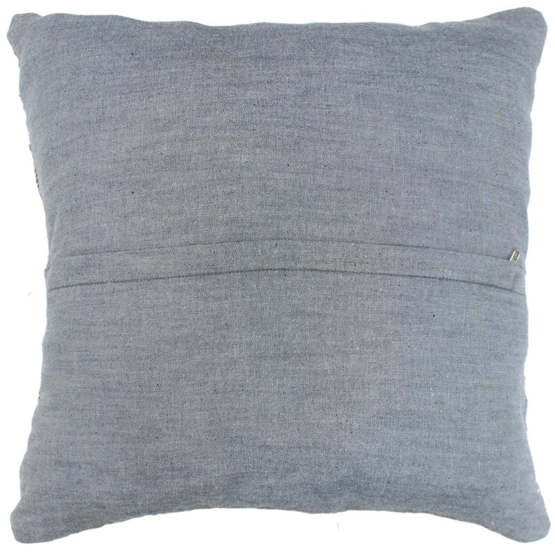 Coussin en kilim Bayadere, Bleu / beige / or / brun