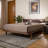 Solid Wood mid-century modern design, King Platform Bed, Ash Walnut 76.8'' W X 81.3'' L X 12.8'' H-1417879525