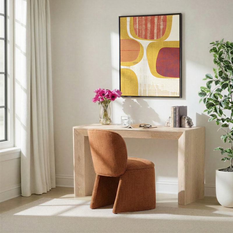 Kurt Upholstered Dining Chair, Sand, Topanga Terracotta