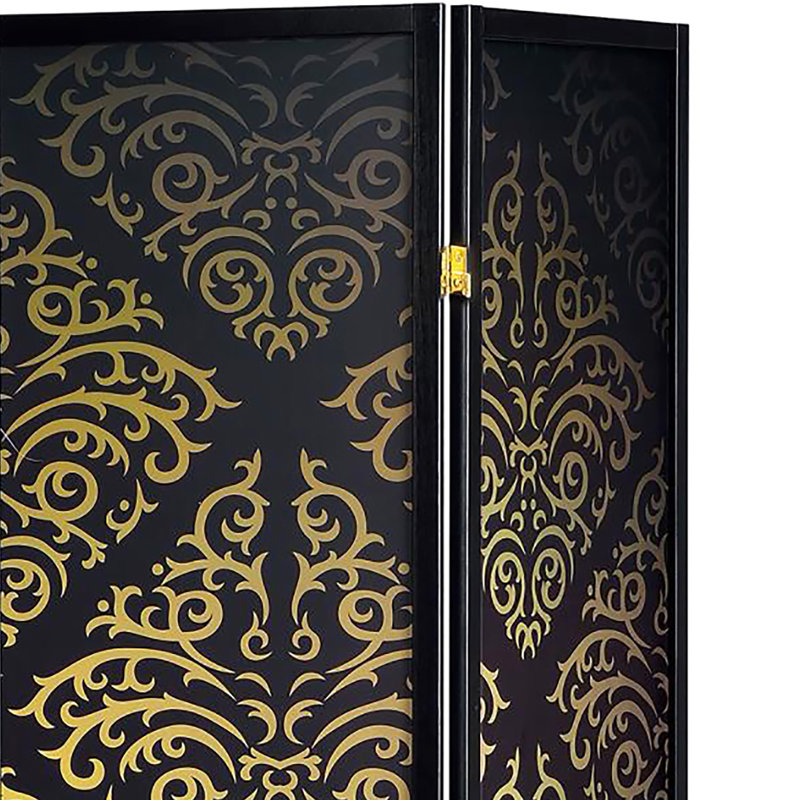 4 définition d'intimité noir - Style traditionnel avec écran captivant, H 69,78 po x l 69,5 po, P 0,74 po