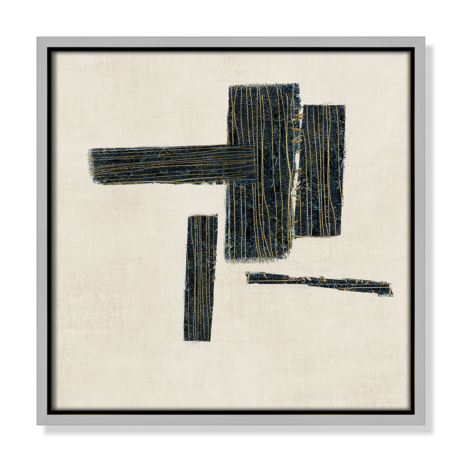 Copeland "Stitched II" Print, Silver, 13.5" H x 13.5" W