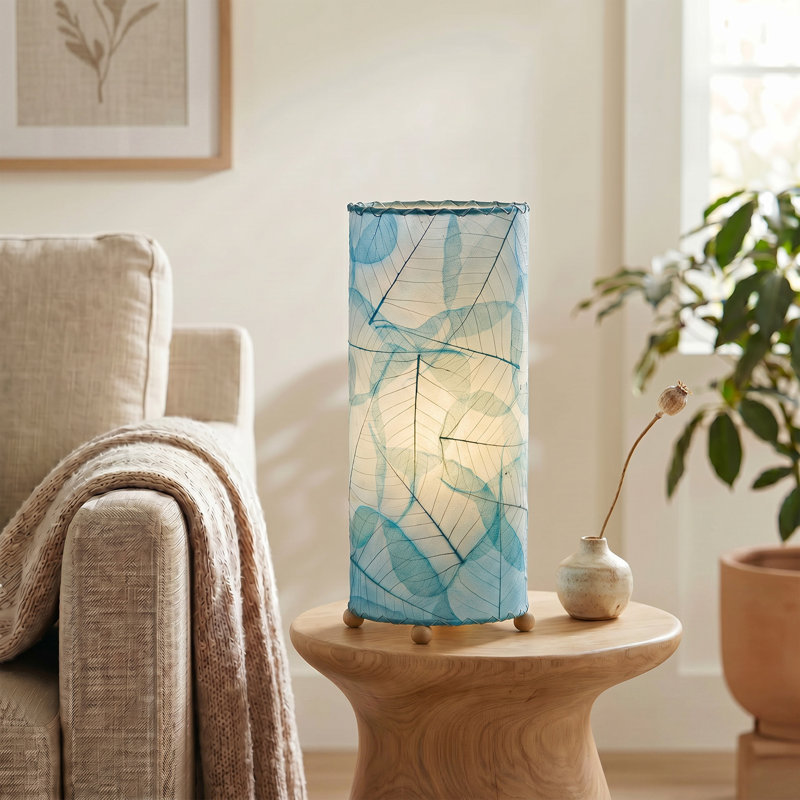 Lampe de table noire 16,5 po Quintan, Bleu mer