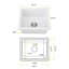 Évier de cuisine à cuve simple encastrable en quartz 18,11 po L