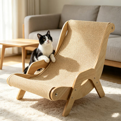 Méridienne Lokey en bois massif naturel avec surface en sisal