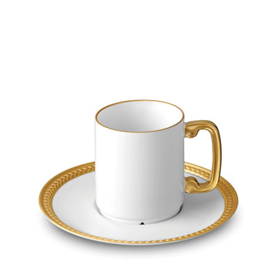 Soie Tressée Gold Espresso Cup & Saucer (Set of 2)