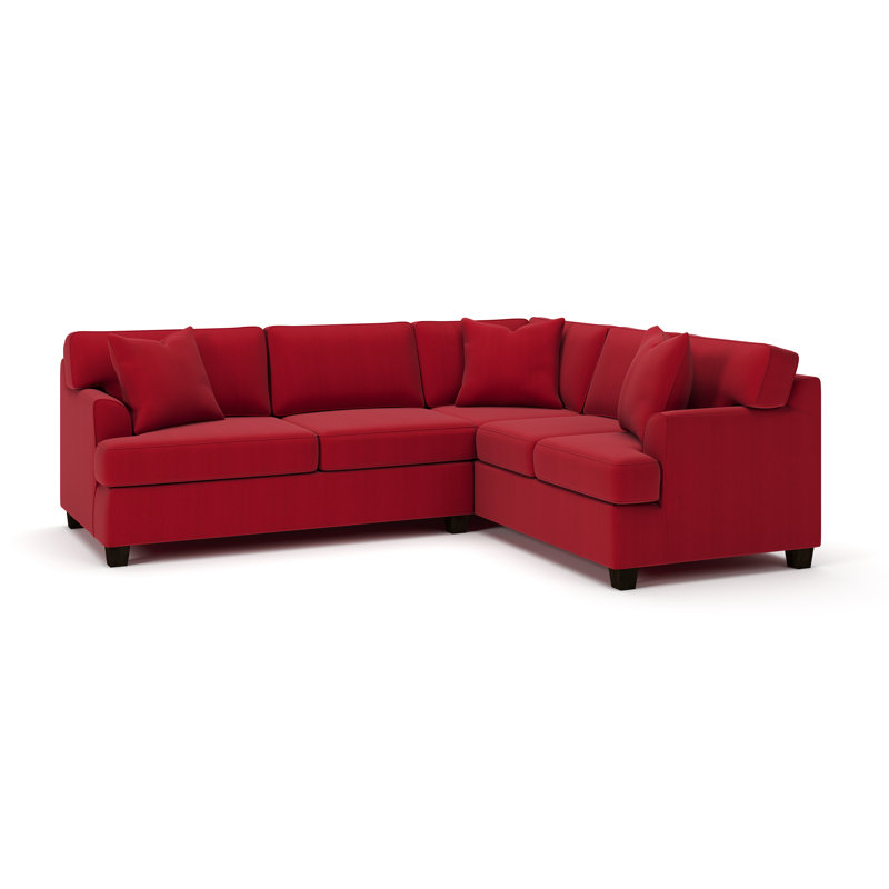 Conradina Upholstered L-Sectional, Bayou Flame Canvas, Right Hand Facing