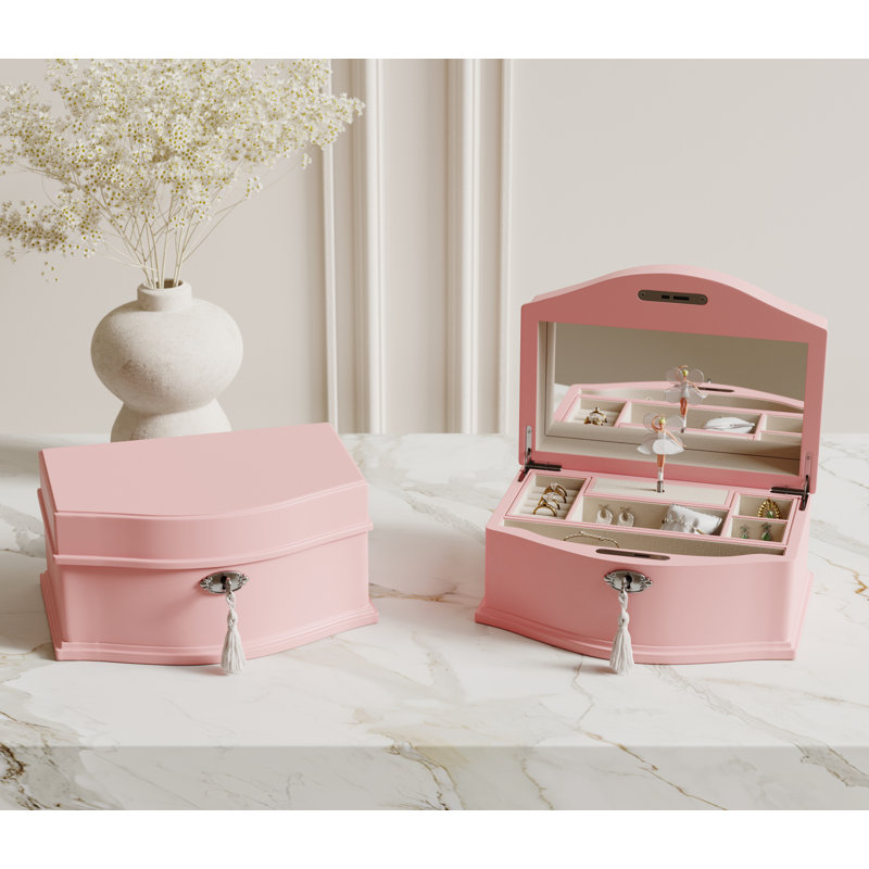 Boîte à bijoux musicale ballerine, Rose, 0,3 pi x 0,61 pi x 0,46 pi