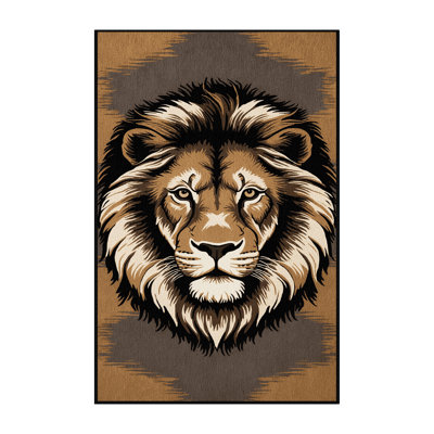 Washable Bush Lion Big Cats Area Rug