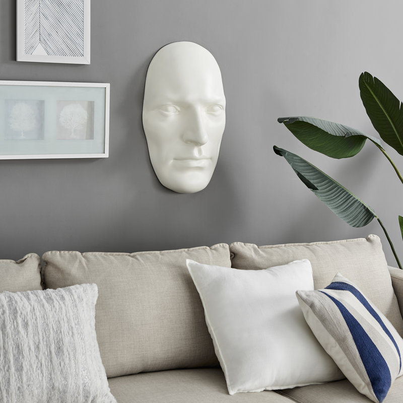 Visage masculin Sumérien / noir mat, Blanc mat