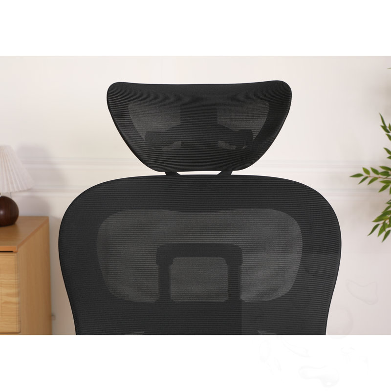 Chaise de bureau en filet avec hauteur de dossier réglable et angle d'appui-tête et support lombaire adaptatif