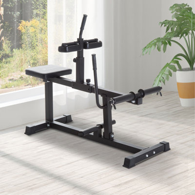 Soozier Adjustable Seated Calf Raise Machine, Leg Machines Home Gym, for Calf, Waist, Arm Training